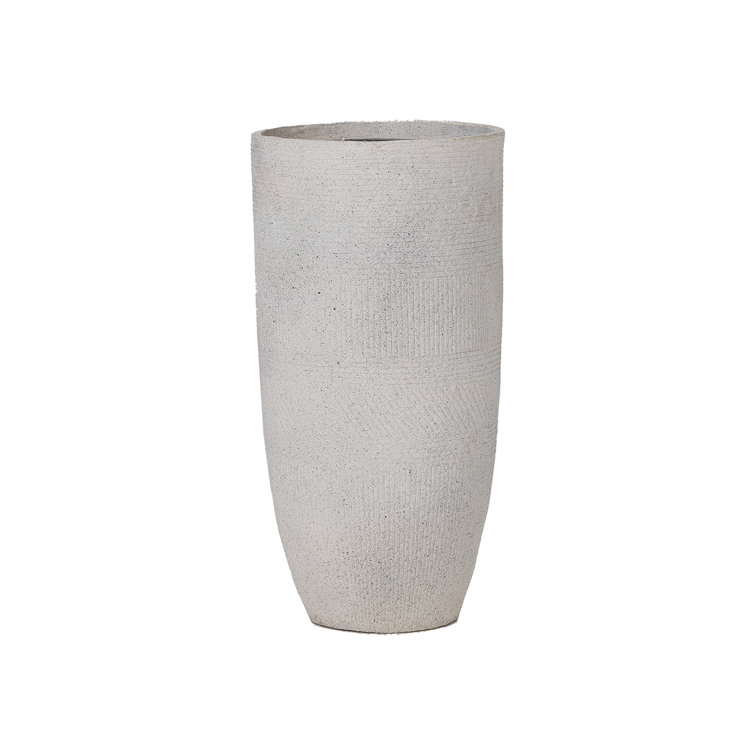 Vintage Home Tall Off-White Fiberstone Round Planter
