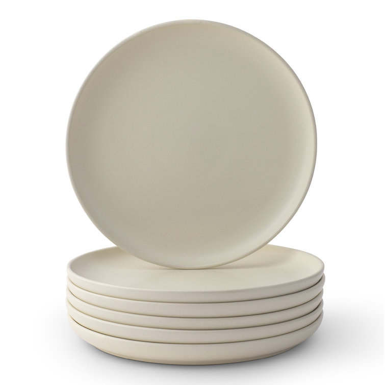 Matte Linen Ceramic 10.5" Dinner Plates Set of 6