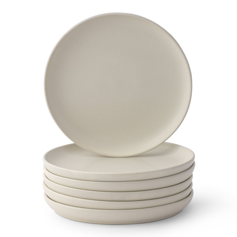 Matte Linen Ceramic 8" Salad and Dessert Plate Set