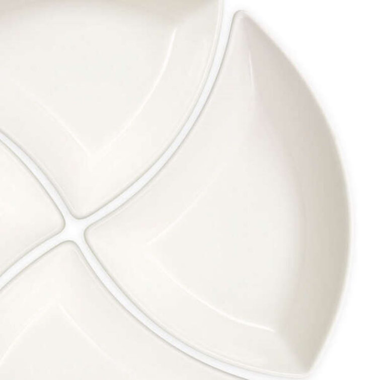 New Wave White Porcelain Appetizer Plates Set of 4