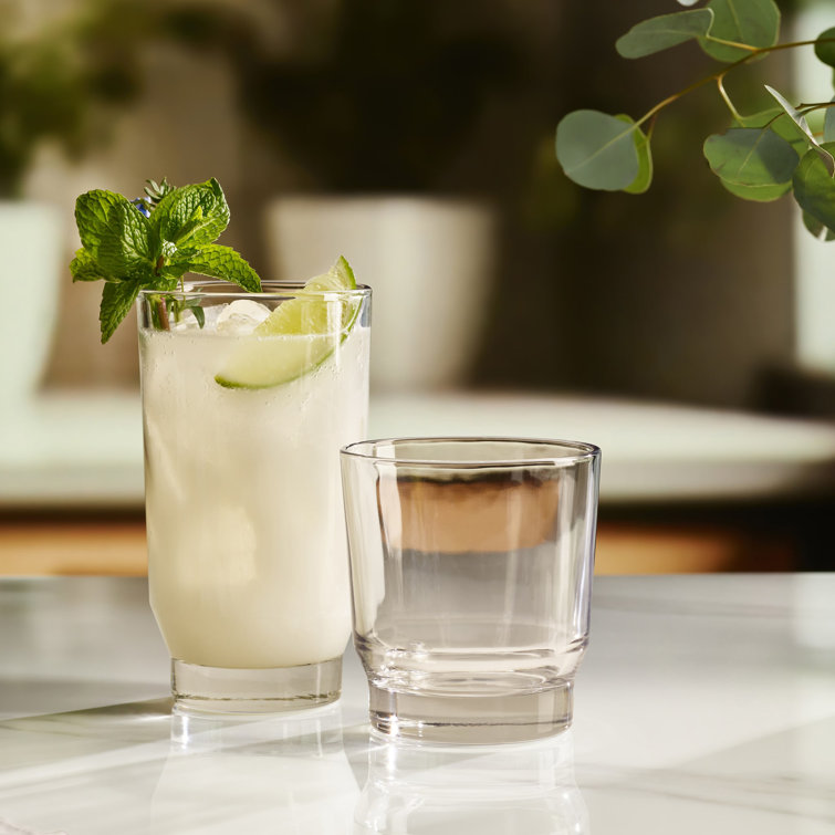 Merida Clear Glass Tumbler and Rocks Set, 8-Piece