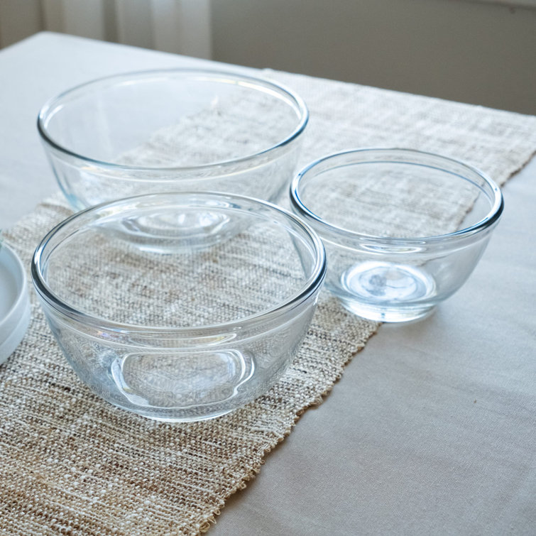Libbey 3-Piece Clear Glass Mixing Bowl Set