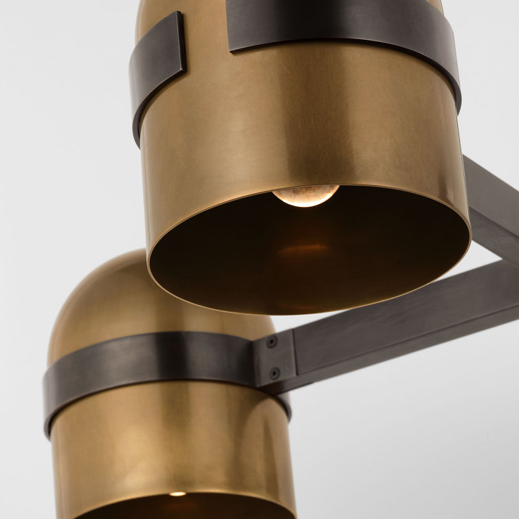 Octavia 4-Light Blackened Bronze and Brass LED Chandelier