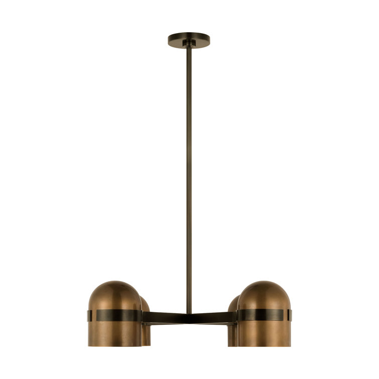 Octavia 4-Light Blackened Bronze and Brass LED Chandelier