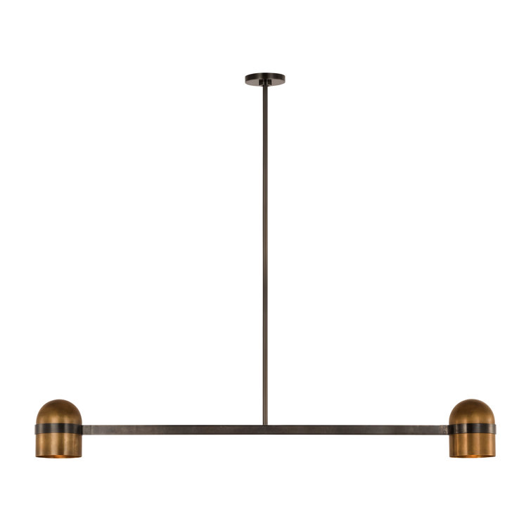 Octavia Blackened Bronze and Brass Linear LED Chandelier