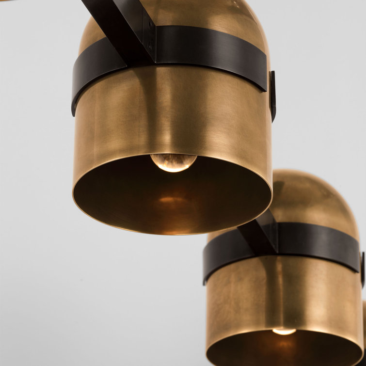 Octavia Blackened Bronze and Brass 5-Light Linear Chandelier