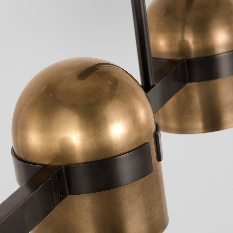 Octavia Blackened Bronze and Brass 5-Light Linear Chandelier