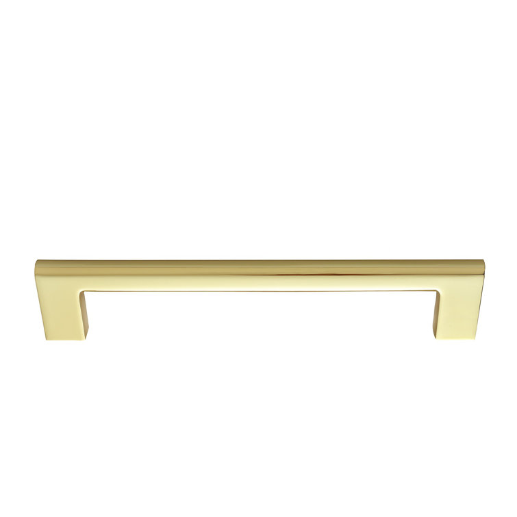Vail 4" Polished Gold Rectangular Bar Pull