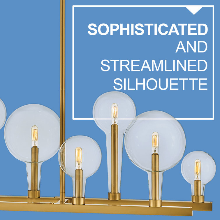 Alchemy 10-Light Lacquered Brass Cage Linear Chandelier