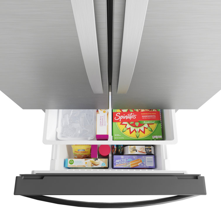 Stainless Steel Compact French Door Refrigerator with Ice Maker