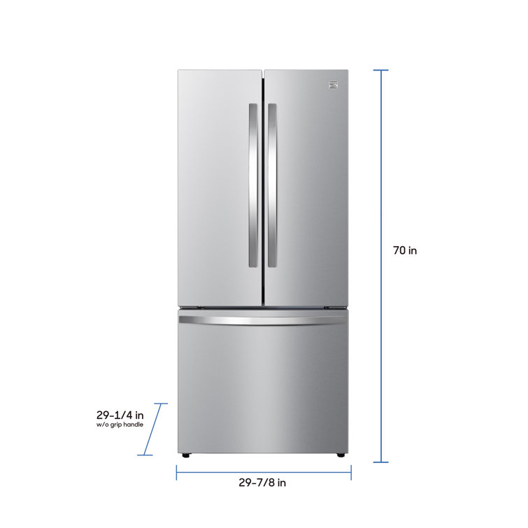 Stainless Steel Compact French Door Refrigerator with Ice Maker