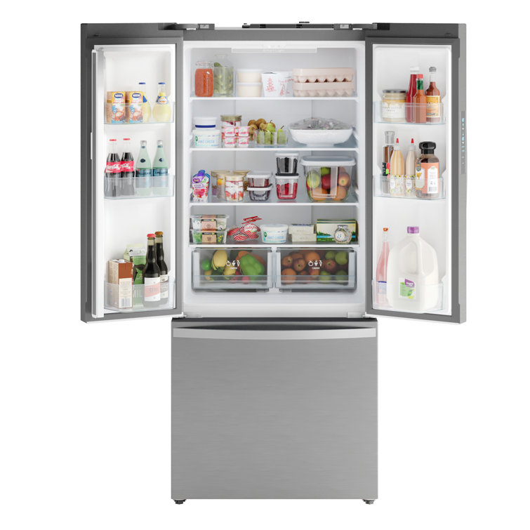 Stainless Steel Compact French Door Refrigerator with Ice Maker