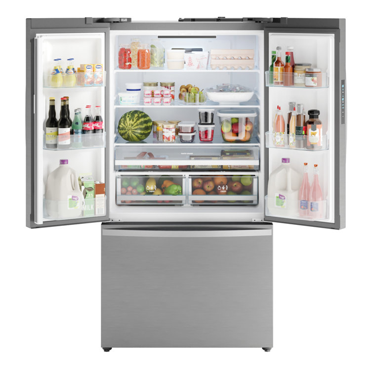 Stainless Steel Compact French Door Refrigerator with Ice Maker