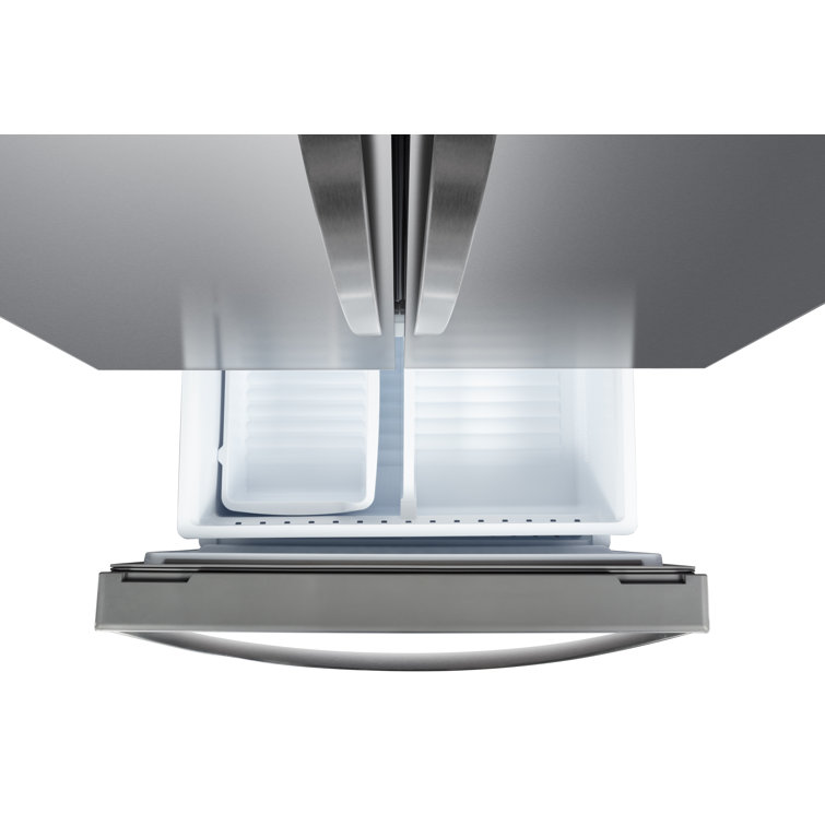 Stainless Steel Compact French Door Refrigerator with Ice Maker
