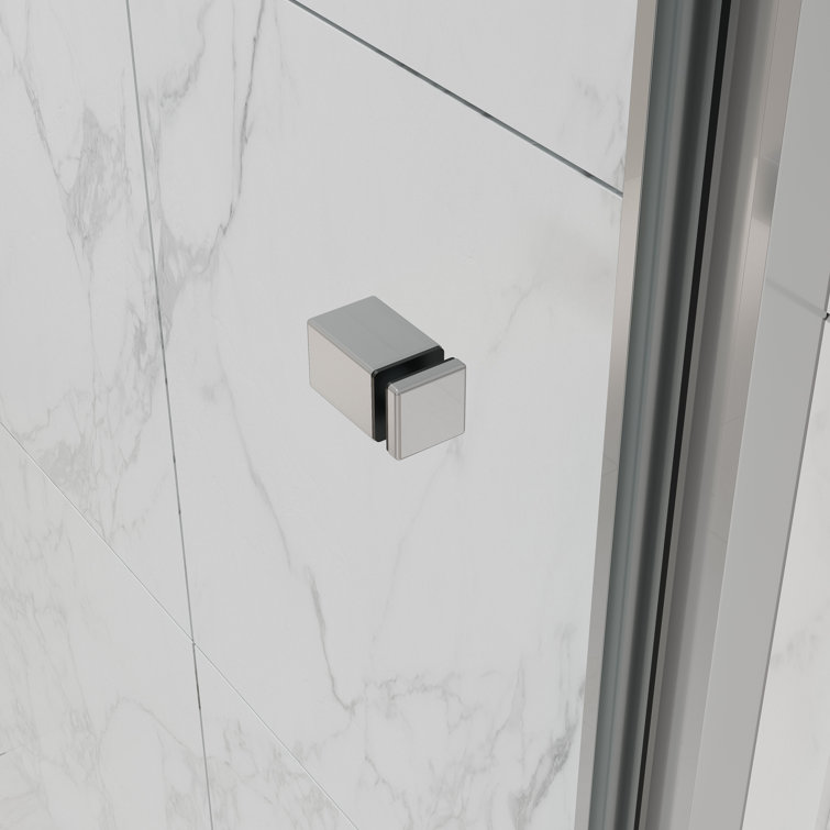 Chrome Semi Frameless Bypass Sliding Shower Doors 54" x 76"