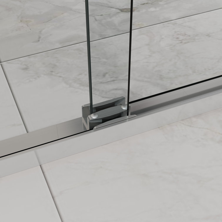 Chrome Semi Frameless Bypass Sliding Shower Doors 54" x 76"