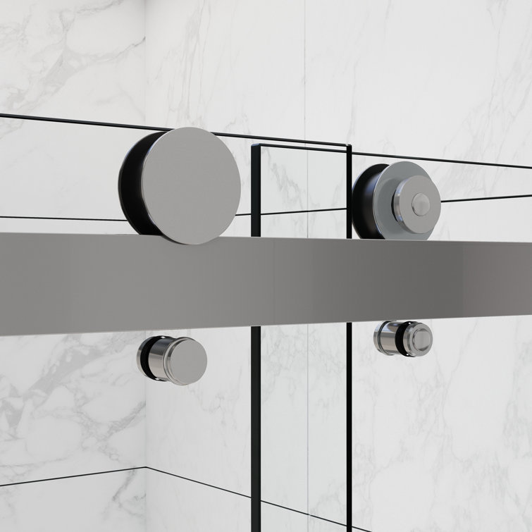Chrome Semi Frameless Bypass Sliding Shower Doors 54" x 76"