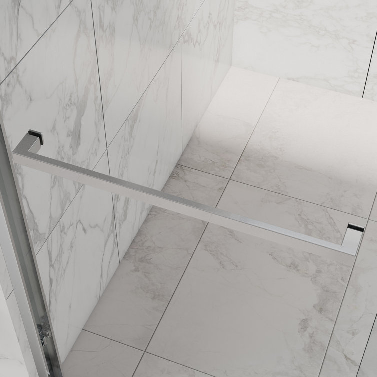 Chrome Semi Frameless Bypass Sliding Shower Doors 54" x 76"