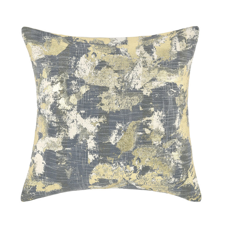 Blue Multi Abstract Embroidered Square Throw Pillow