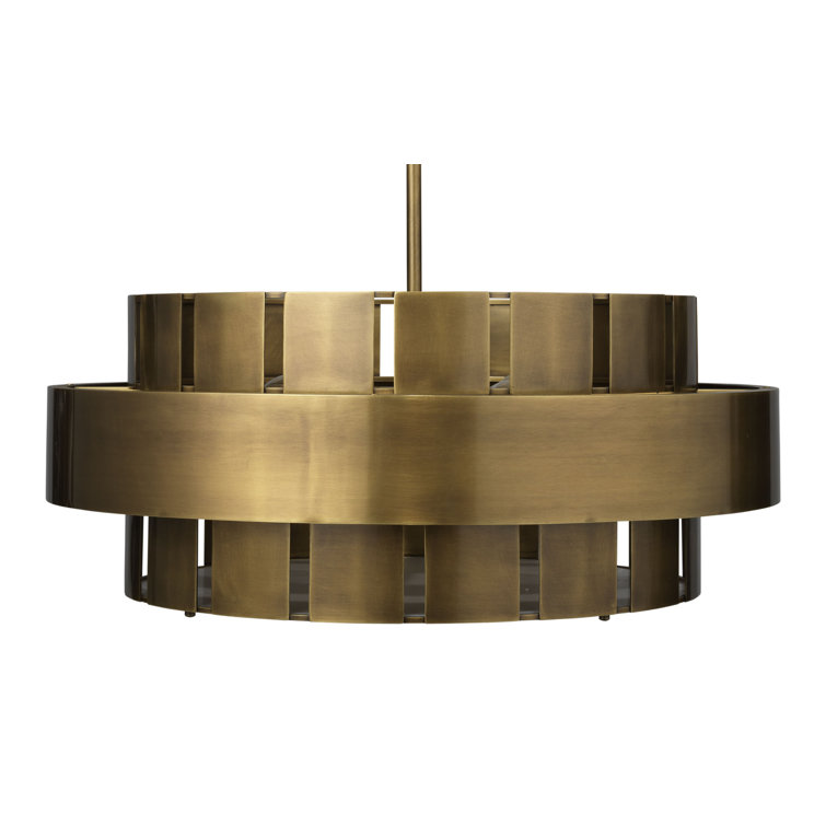 Orbit Antique Brass 4-Light 30" Drum Chandelier with Acrylic Diffuser