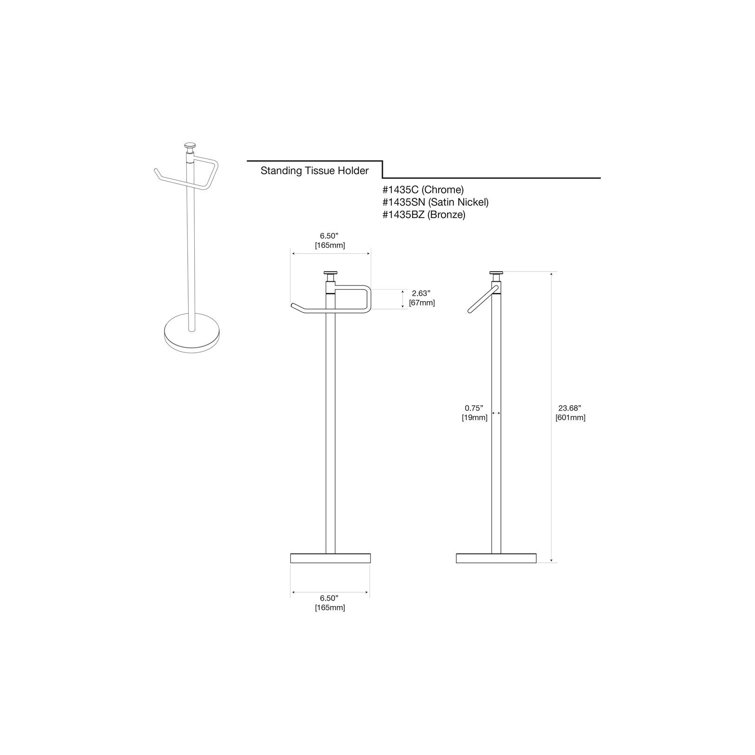 Satin Nickel Freestanding Toilet Paper Holder with Weighted Base