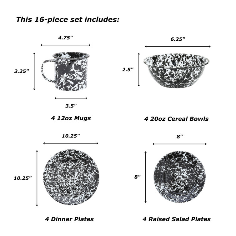 White Porcelain Outdoor 16-Piece Dinnerware Set