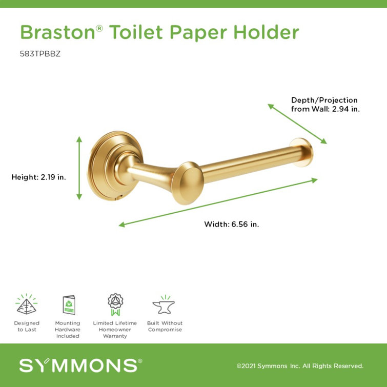 Brushed Gold Wall Mounted Stainless Steel Toilet Paper Holder