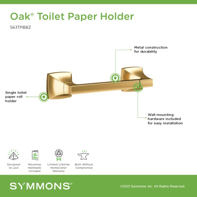 Brushed Bronze Wall Mounted Oak Toilet Paper Holder