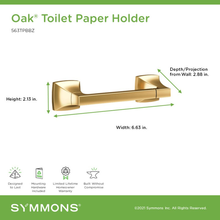 Brushed Bronze Wall Mounted Oak Toilet Paper Holder