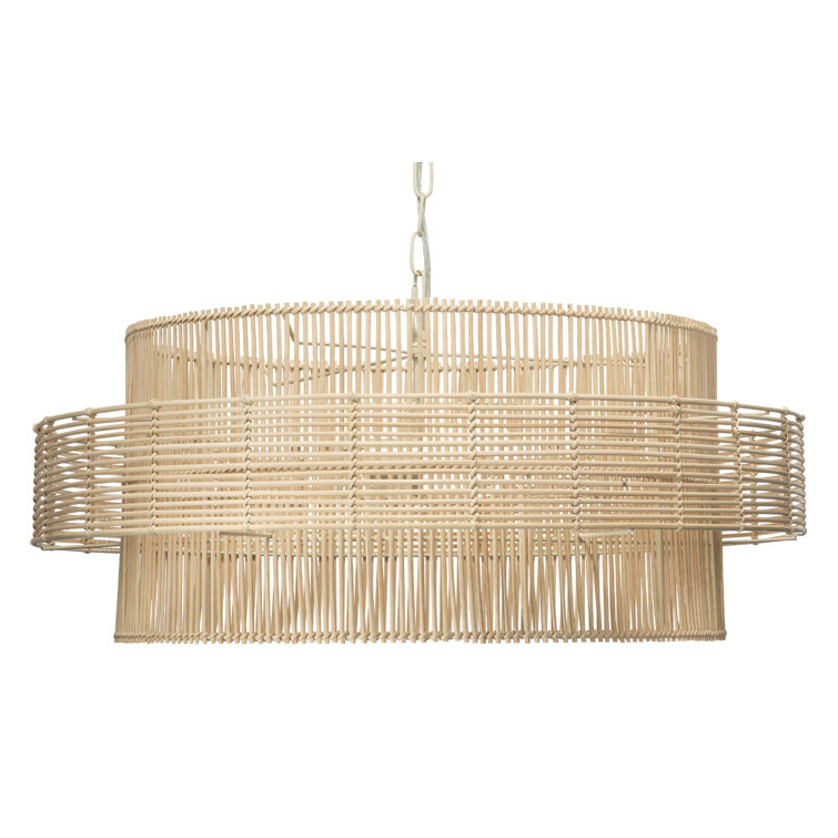 Coastal Breeze Natural Rattan 2-Light Pendant