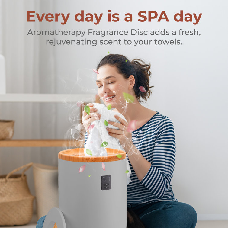 Gray and Bamboo Single Touch Towel and Blanket Warmer