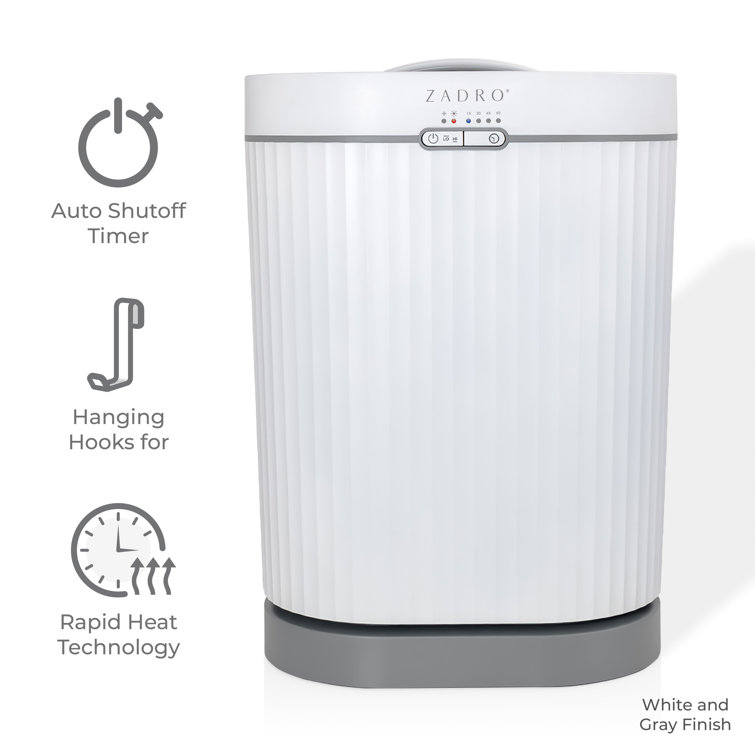 White and Gray Stainless Steel Fluted Towel Warmer with Diffuser