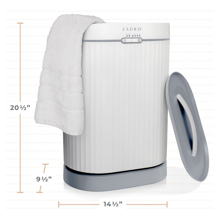 White and Gray Stainless Steel Fluted Towel Warmer with Diffuser