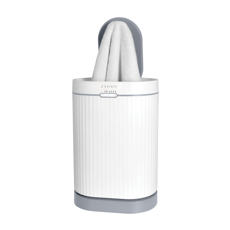 White and Gray Stainless Steel Fluted Towel Warmer with Diffuser