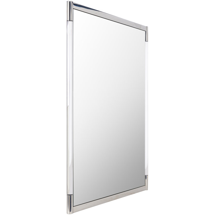 Kyle Rectangular Wood and Metallic Accents Wall Mirror