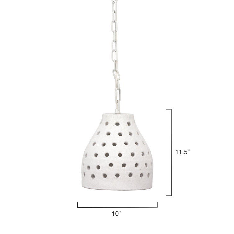 Coastal Charm Textured Matte White Ceramic Pendant Light