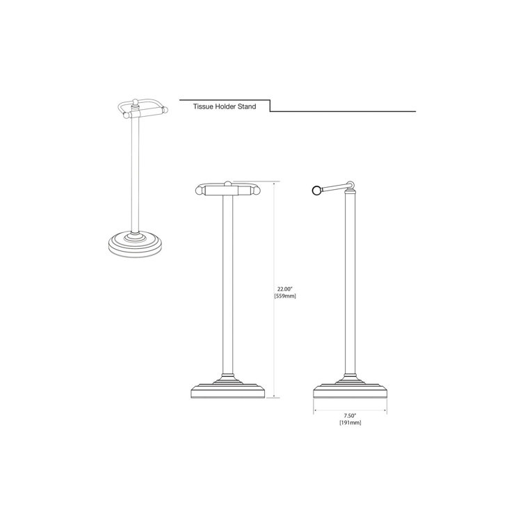 Polished Nickel Freestanding Toilet Paper Holder with Weighted Base