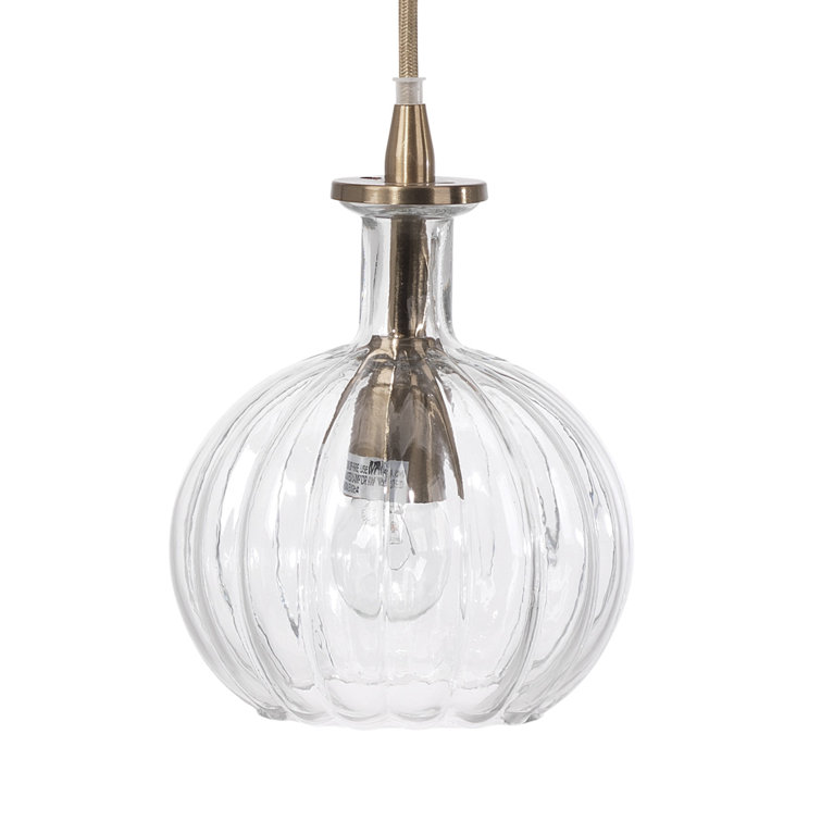 Sophia Mini Globe LED Pendant with Clear Glass and Brass Finish