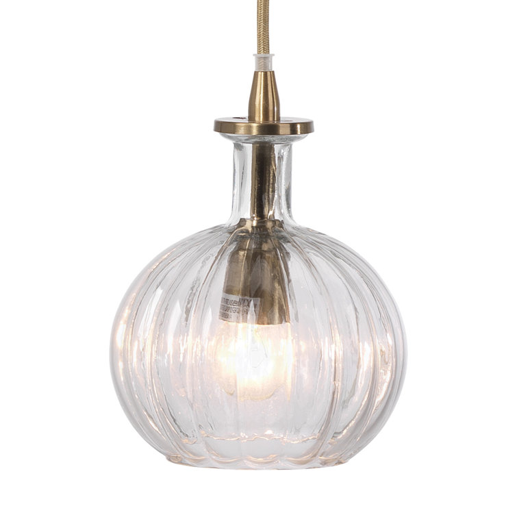 Sophia Mini Globe LED Pendant with Clear Glass and Brass Finish