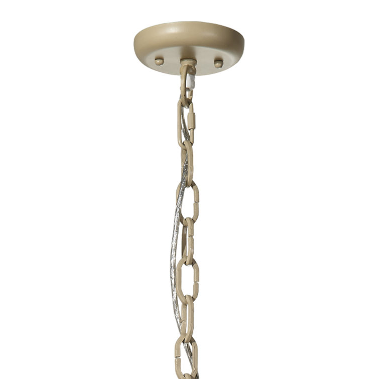 Natural Mango Wood Beaded Cylinder Pendant Light