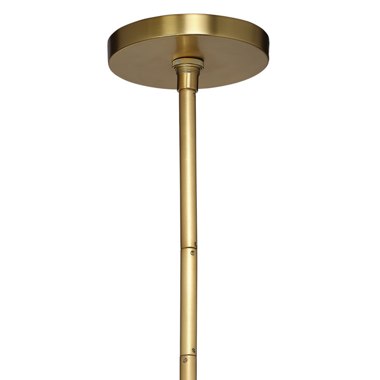 Antique Brass Pendant with Clear Ribbed Glass Shade