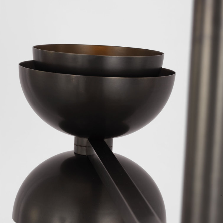 Dark Bronze 4-Light LED Chandelier with Metal Shades