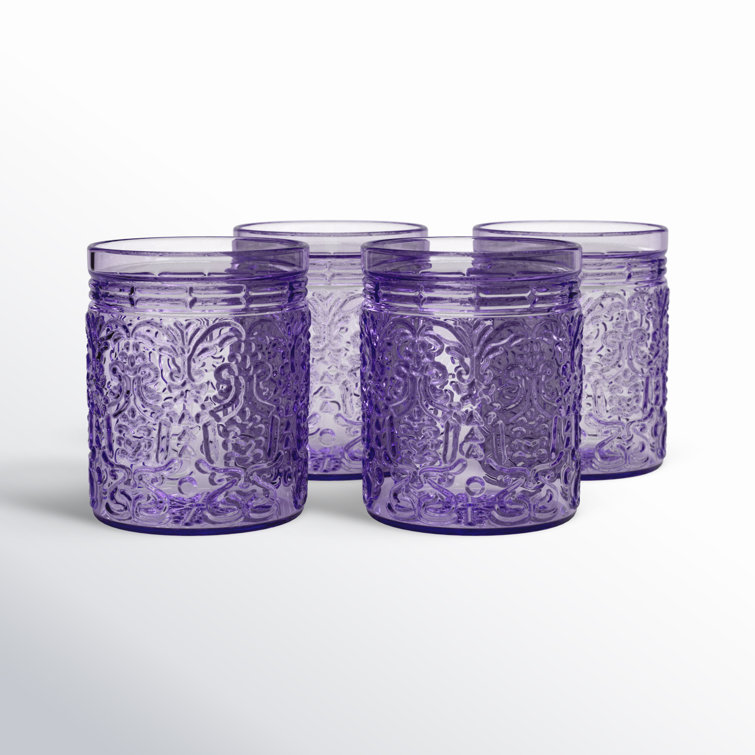 Jax Purple Vintage Glass Drinking Cups, Set of 4