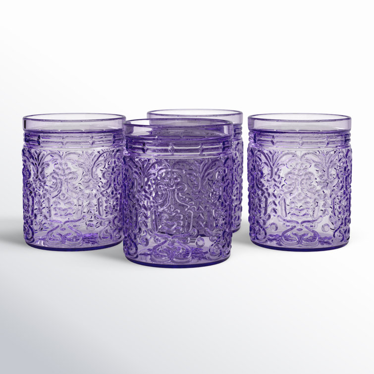 Jax Purple Vintage Glass Drinking Cups, Set of 4