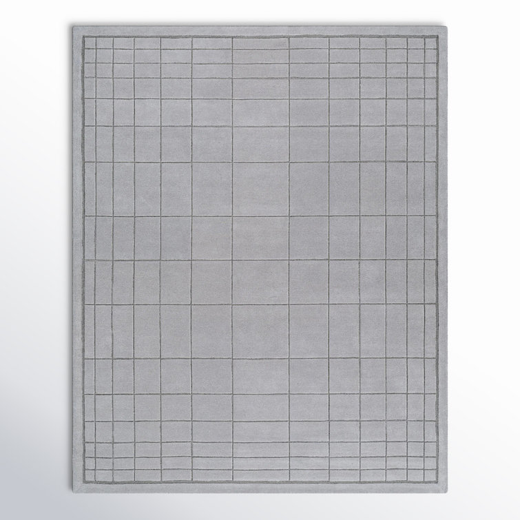 Gray 8' x 10' Hand-Tufted Wool Rectangular Rug