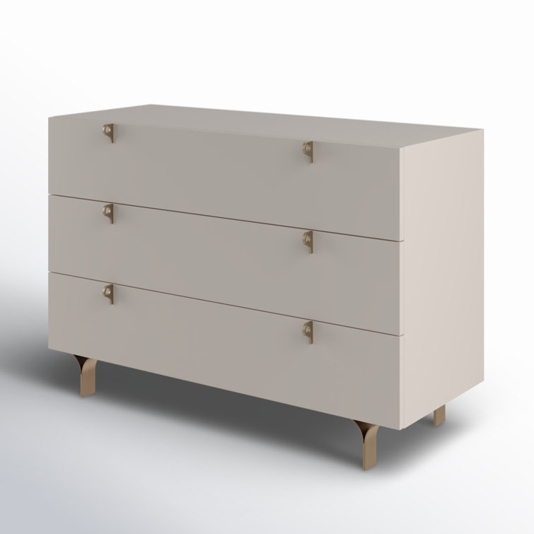 Celine Transitional 3-Drawer White Dresser