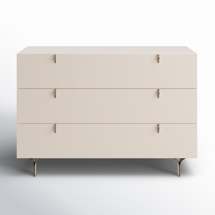 Celine Transitional 3-Drawer White Dresser