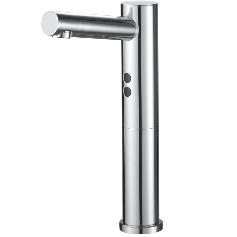 Polished Chrome Touchless Vessel Sink Faucet with Drain Assembly
