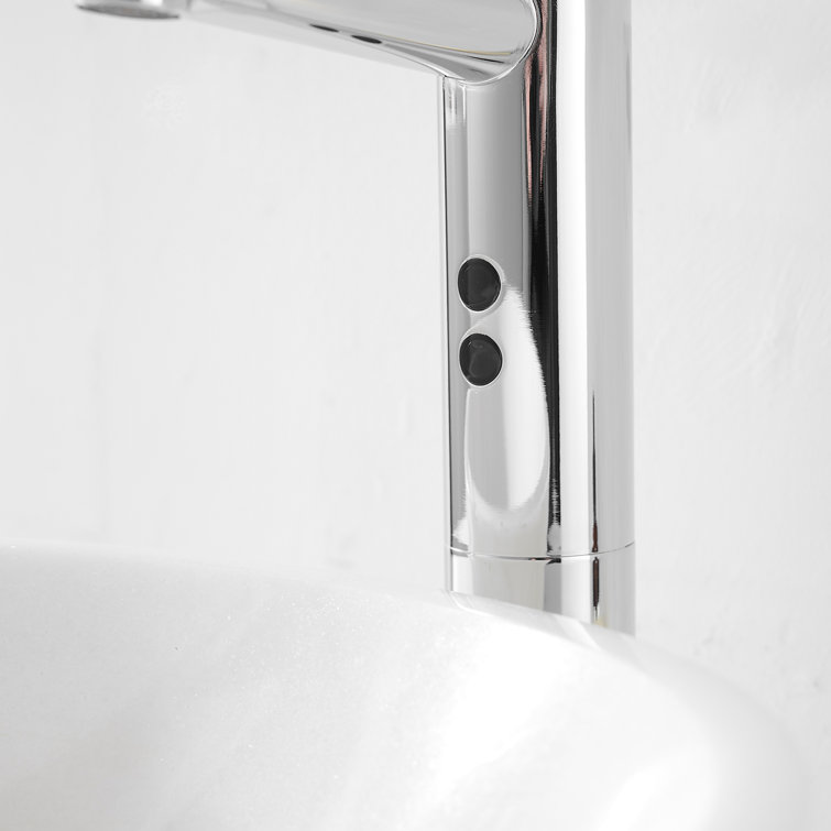 Polished Chrome Touchless Vessel Sink Faucet with Drain Assembly