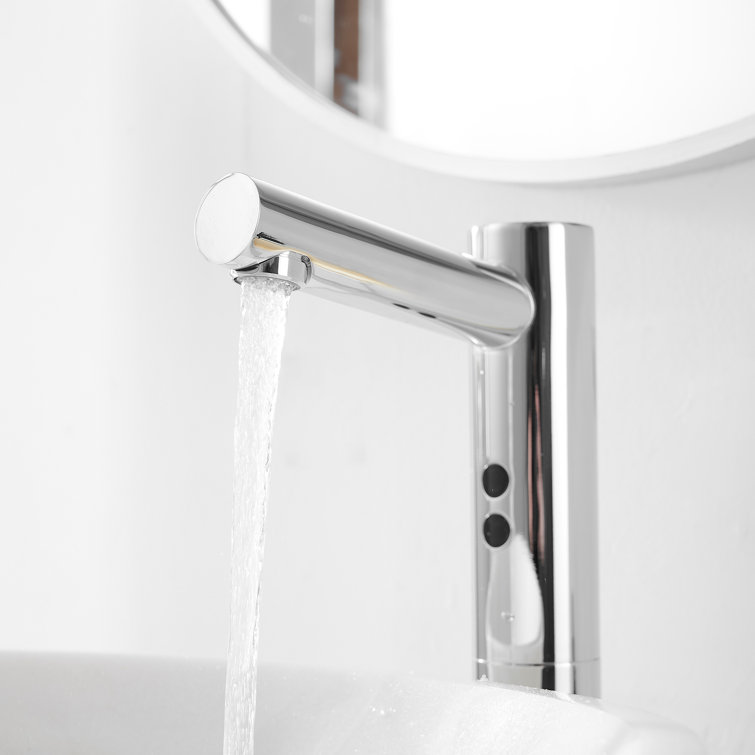 Polished Chrome Touchless Vessel Sink Faucet with Drain Assembly